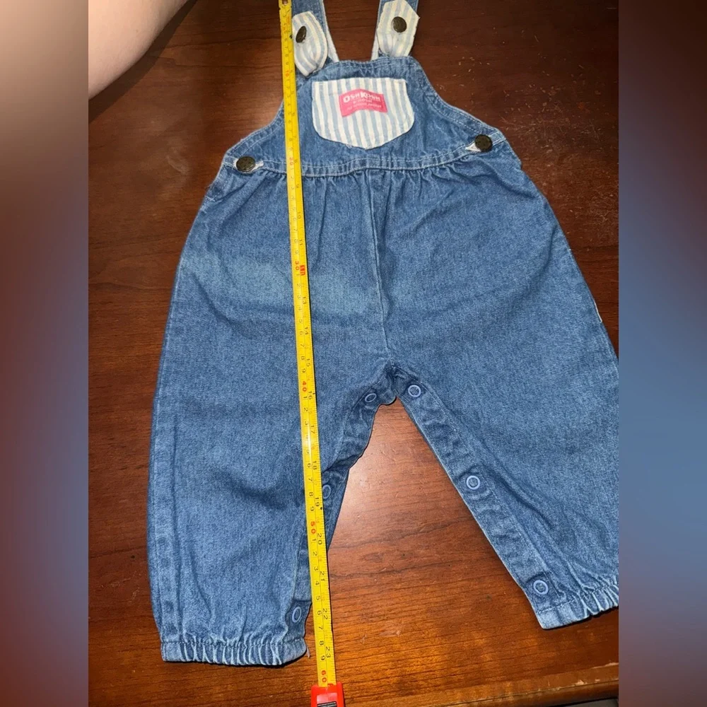 Oshkosh B’Gosh Vintage Denim Overalls with Bow Size 12m